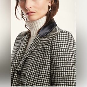 Brooks Brothers Women's Wool Houndstooth Jacket Black/White Size 8